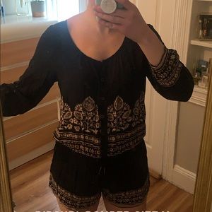 Black and Tan romper